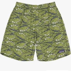 Patagonia hexy Green Patterned Shorts boys xs 5” inseam